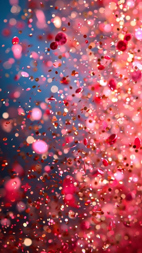 A photo of sparkling glitter in pink and red pastel colors aesthetic (119)