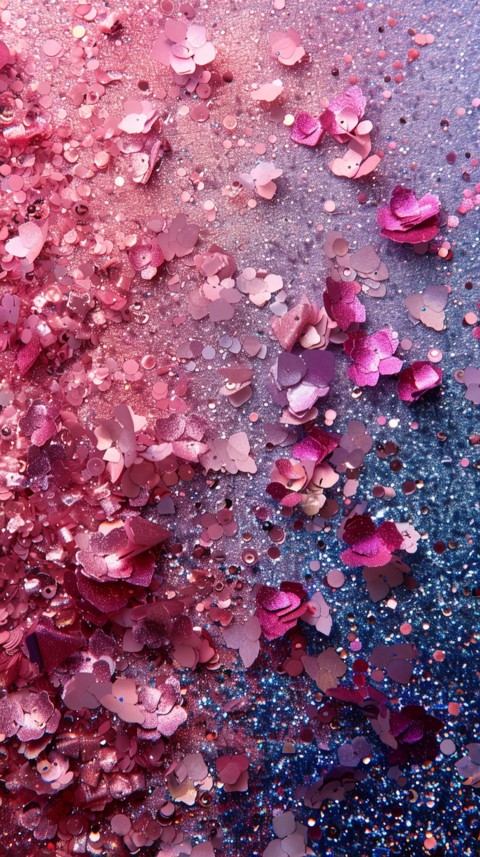 A photo of sparkling glitter in pink and red pastel colors aesthetic (103)