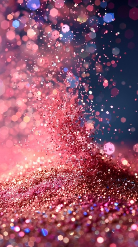 A photo of sparkling glitter in pink and red pastel colors aesthetic (148)