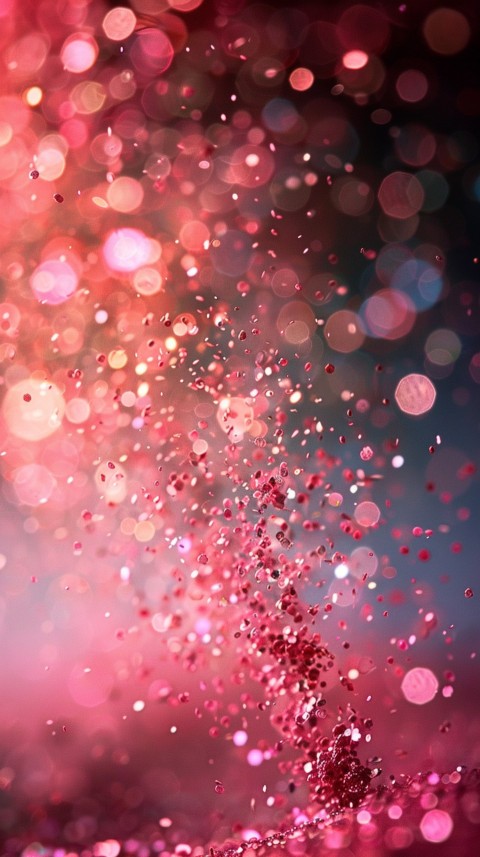 A photo of sparkling glitter in pink and red pastel colors aesthetic (139)