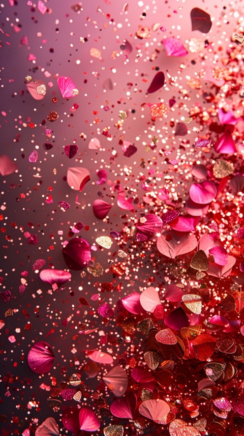 A photo of sparkling glitter in pink and red pastel colors aesthetic (122)