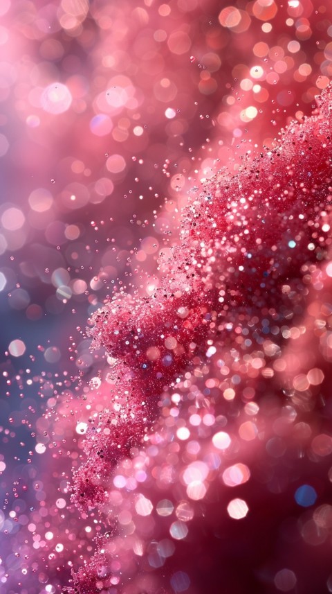 A photo of sparkling glitter in pink and red pastel colors aesthetic (161)