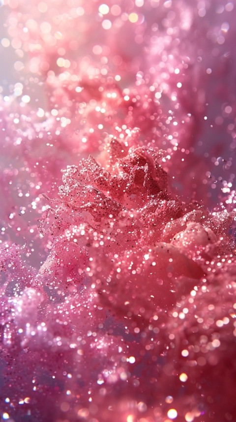 A photo of sparkling glitter in pink and red pastel colors aesthetic (166)