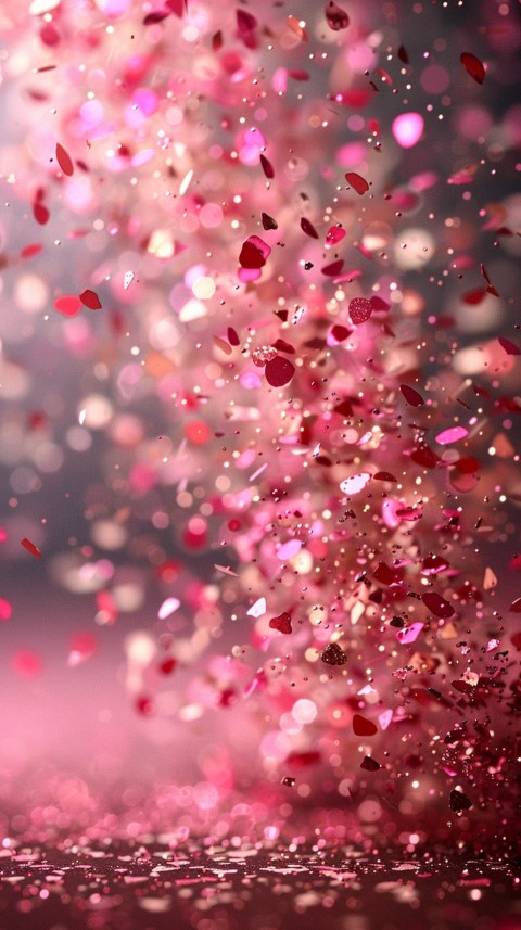 A photo of sparkling glitter in pink and red pastel colors aesthetic (162)