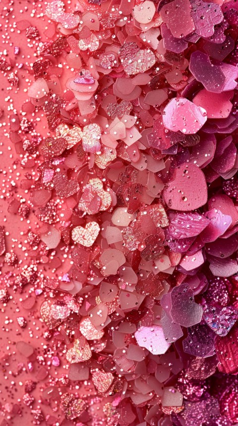 A photo of sparkling glitter in pink and red pastel colors aesthetic (155)