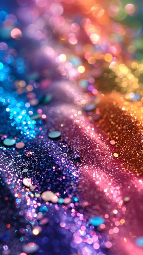 A photo of sparkling glitter in rainbow pastel colors aesthetic (13)