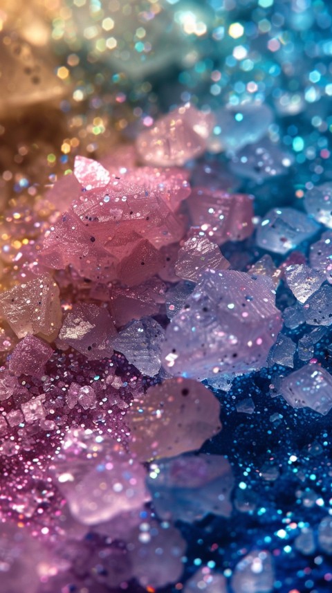 A photo of sparkling glitter in rainbow pastel colors aesthetic (8)