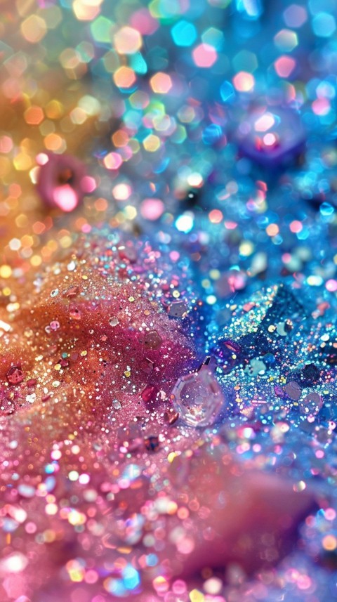 A photo of sparkling glitter in rainbow pastel colors aesthetic (28)