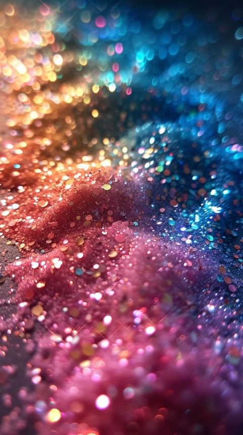 A photo of sparkling glitter in rainbow pastel colors aesthetic (16)