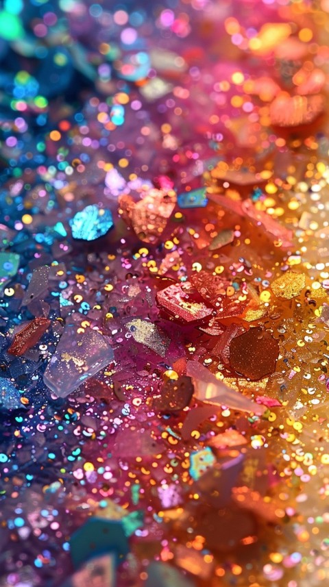 A photo of sparkling glitter in rainbow pastel colors aesthetic (4)