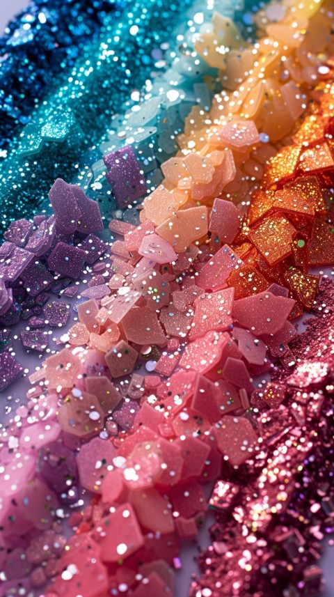 A photo of sparkling glitter in rainbow pastel colors aesthetic (55)