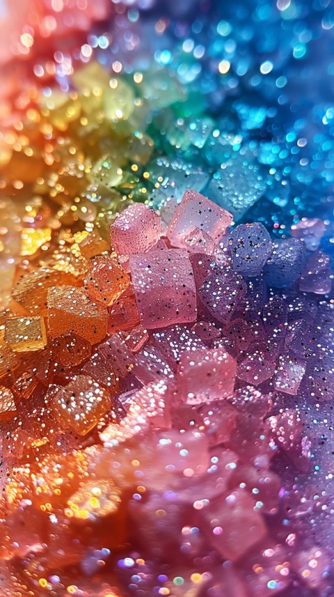 A photo of sparkling glitter in rainbow pastel colors aesthetic (36)