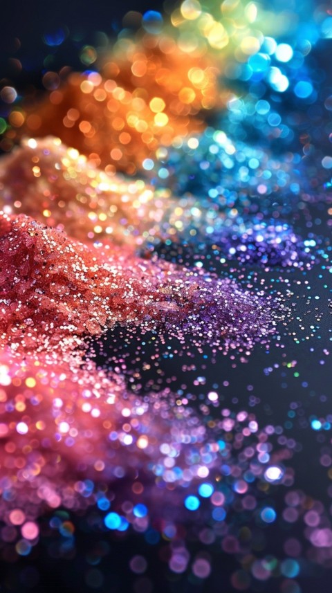 A photo of sparkling glitter in rainbow pastel colors aesthetic (64)