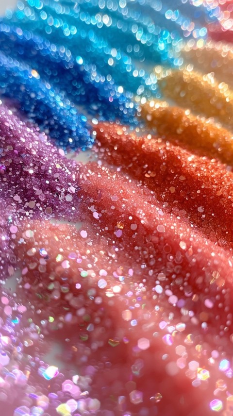 A photo of sparkling glitter in rainbow pastel colors aesthetic (63)