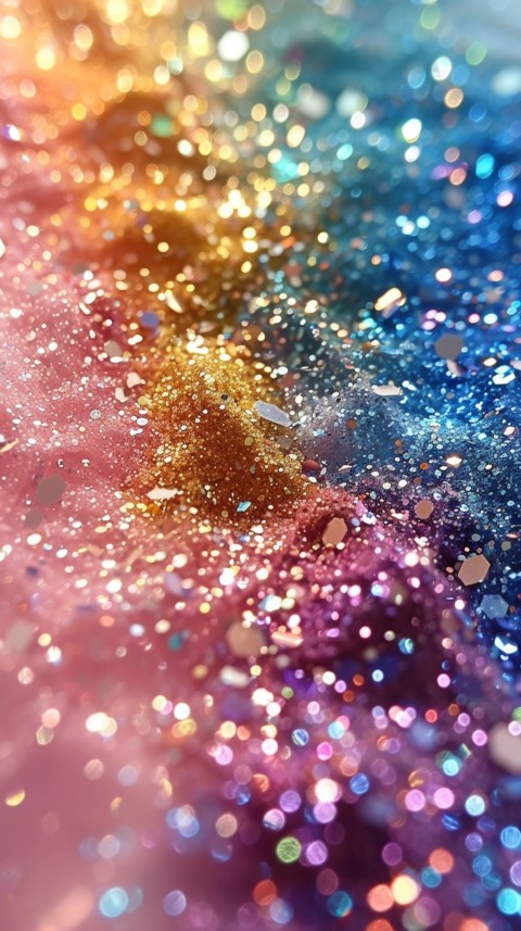 A photo of sparkling glitter in rainbow pastel colors aesthetic (67)