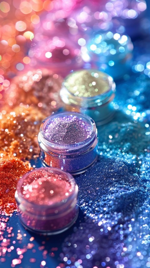 A photo of sparkling glitter in rainbow pastel colors aesthetic (73)