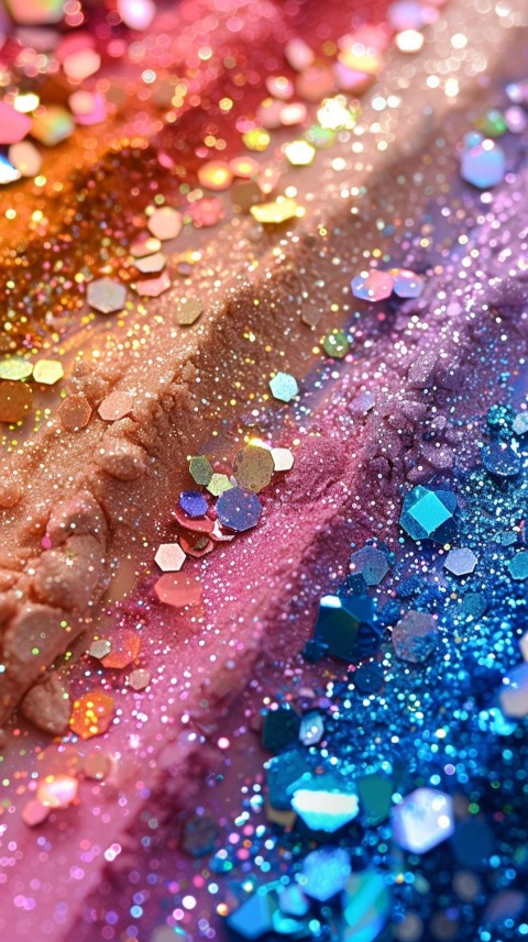 A photo of sparkling glitter in rainbow pastel colors aesthetic (83)