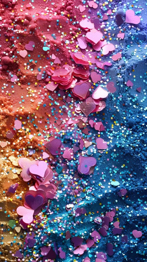 A photo of sparkling glitter in rainbow pastel colors aesthetic (65)