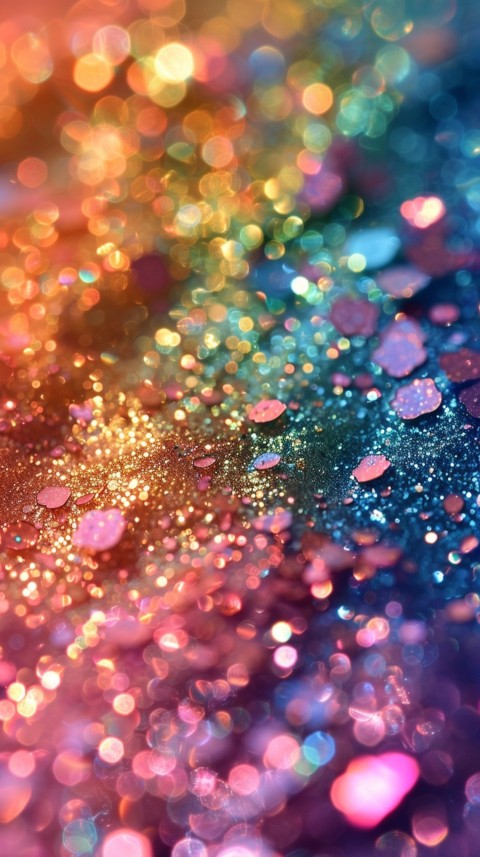 A photo of sparkling glitter in rainbow pastel colors aesthetic (122)