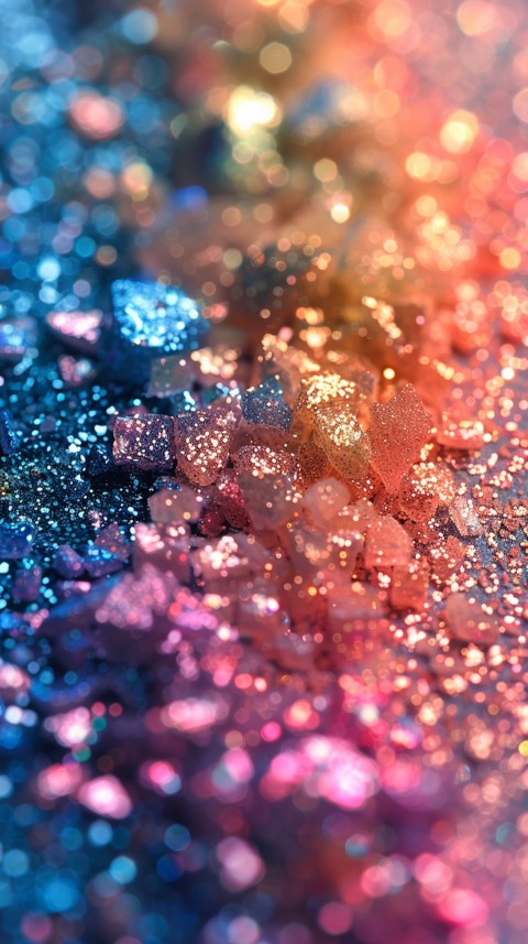 A photo of sparkling glitter in rainbow pastel colors aesthetic (114)