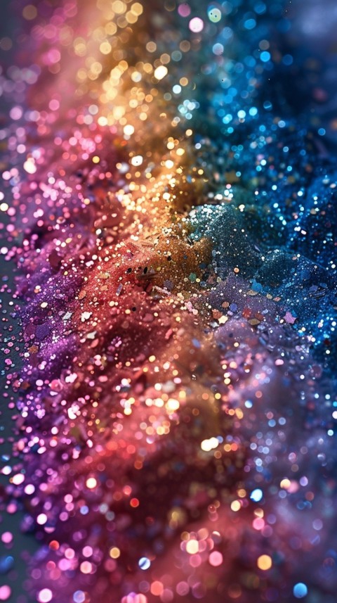 A photo of sparkling glitter in rainbow pastel colors aesthetic (101)