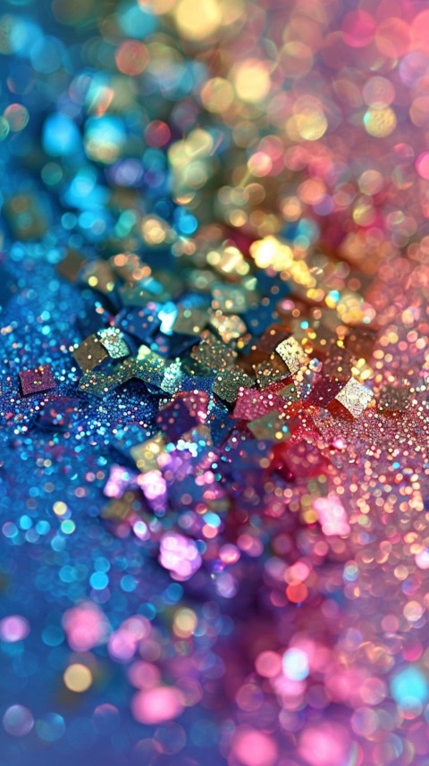 A photo of sparkling glitter in rainbow pastel colors aesthetic (123)