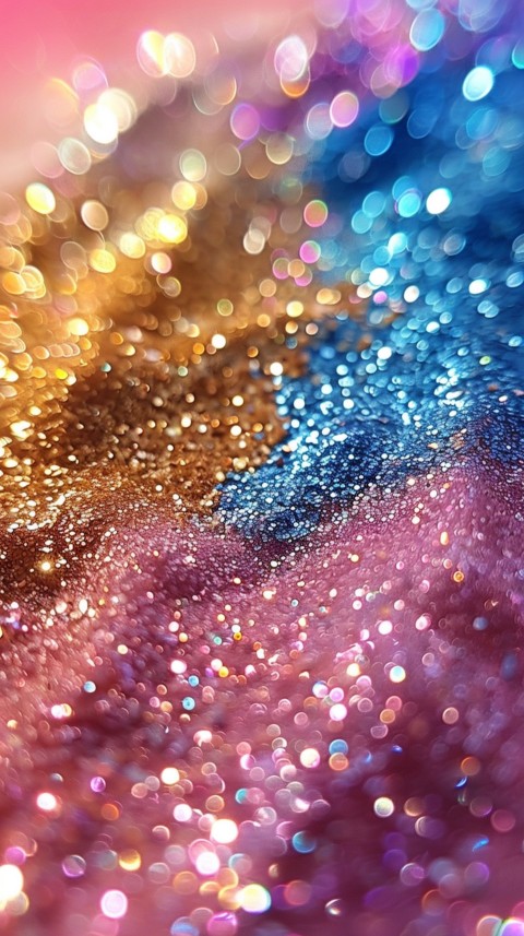 A photo of sparkling glitter in rainbow pastel colors aesthetic (130)