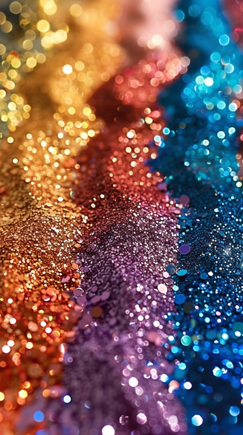 A photo of sparkling glitter in rainbow pastel colors aesthetic (128)