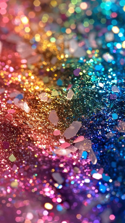 A photo of sparkling glitter in rainbow pastel colors aesthetic (93)