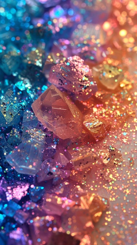 A photo of sparkling glitter in rainbow pastel colors aesthetic (156)