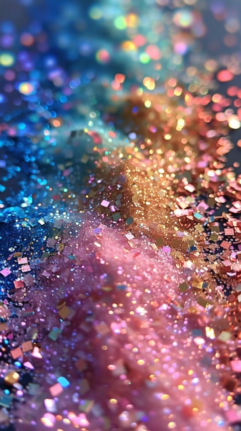 A photo of sparkling glitter in rainbow pastel colors aesthetic (153)