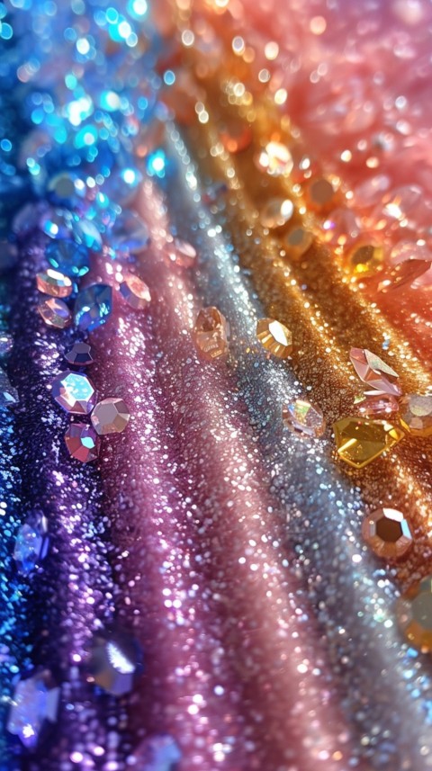 A photo of sparkling glitter in rainbow pastel colors aesthetic (154)