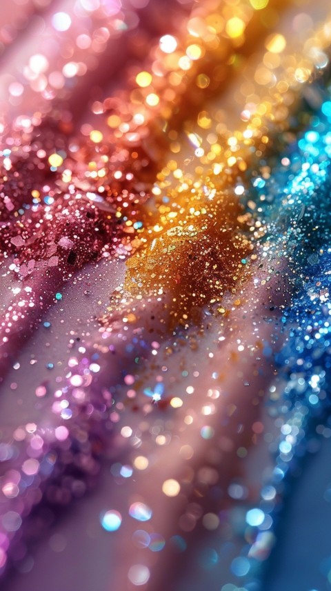 A photo of sparkling glitter in rainbow pastel colors aesthetic (139)