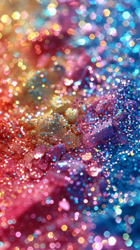 A photo of sparkling glitter in rainbow pastel colors aesthetic (157)