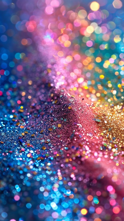 A photo of sparkling glitter in rainbow pastel colors aesthetic (141)