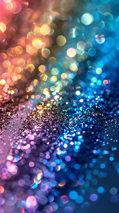 A photo of sparkling glitter in rainbow pastel colors aesthetic (155)