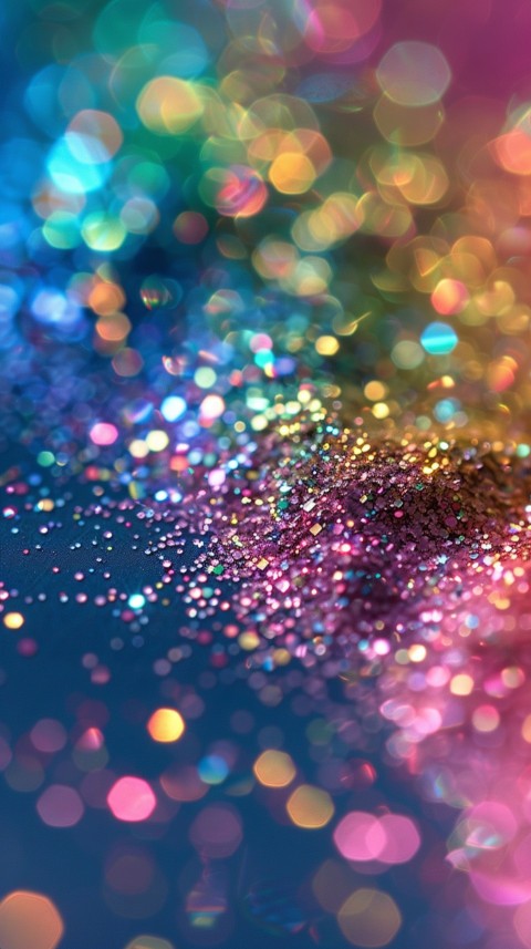 A photo of sparkling glitter in rainbow pastel colors aesthetic (148)