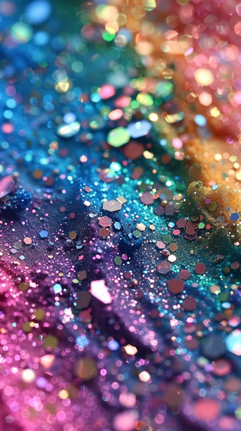 A photo of sparkling glitter in rainbow pastel colors aesthetic (174)