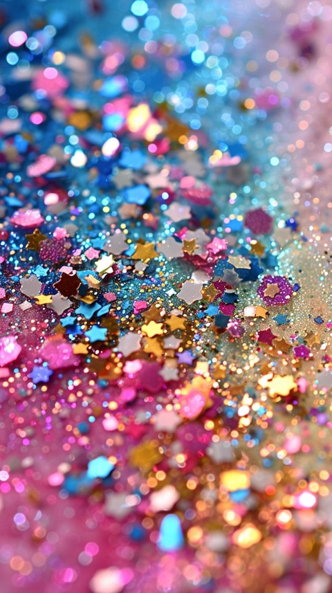 A photo of sparkling glitter in rainbow pastel colors aesthetic (165)