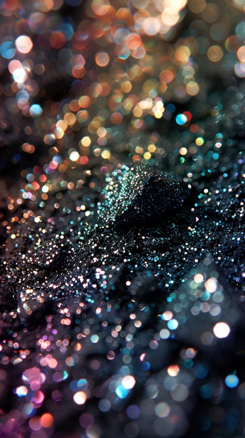 Sparkling Glitter in black silver and green pastel colors Aesthetic (76)