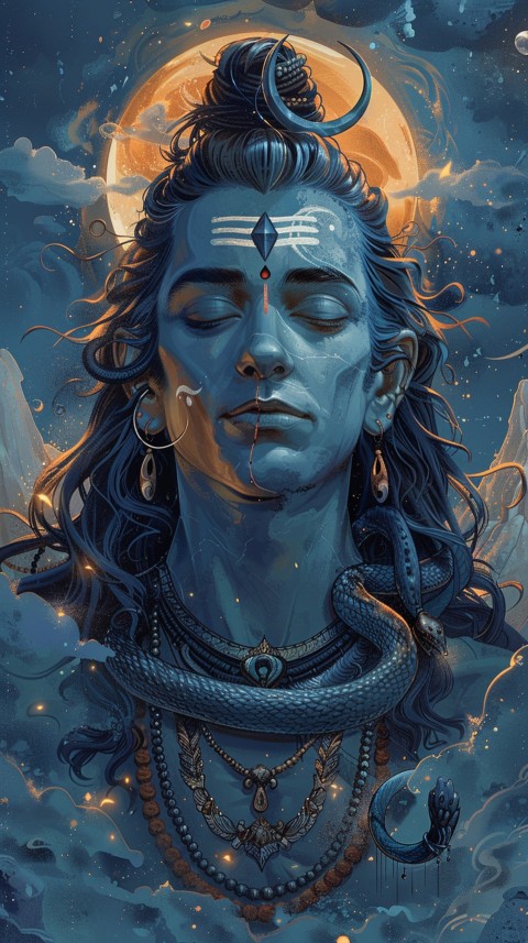 Mahadev Shiva Lord Hara Hindu Aesthetic Artwork Design (2)