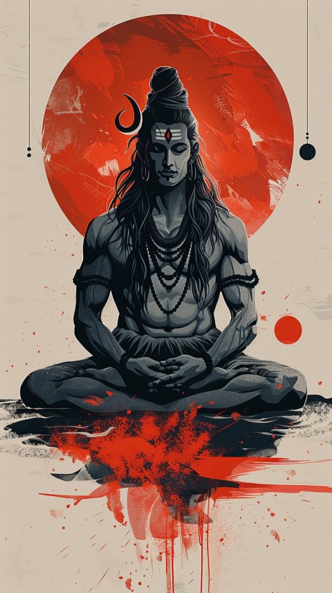 Mahadev Shiva Lord Hara Hindu Aesthetic Artwork Design (9)