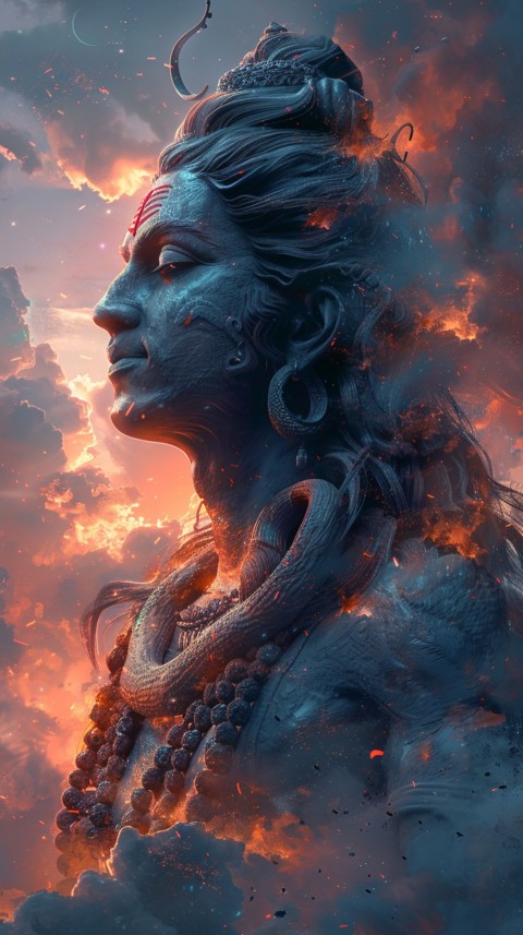 Mahadev Shiva Lord Hara Hindu Aesthetic Artwork Design (27)