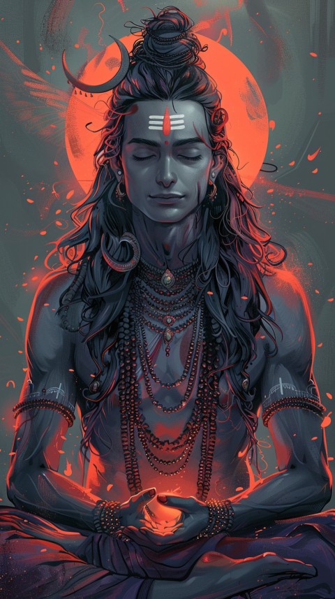 Mahadev Shiva Lord Hara Hindu Aesthetic Artwork Design (114)