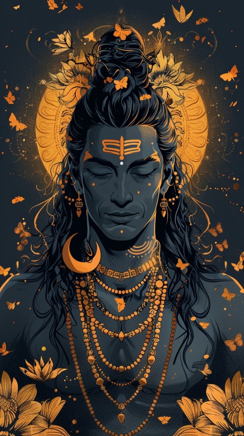 Mahadev Shiva Lord Hara Hindu Aesthetic Artwork Design (129)