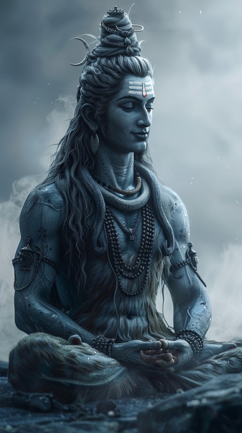 Mahadev Shiva Lord Hara Hindu Aesthetic Artwork Design (152)