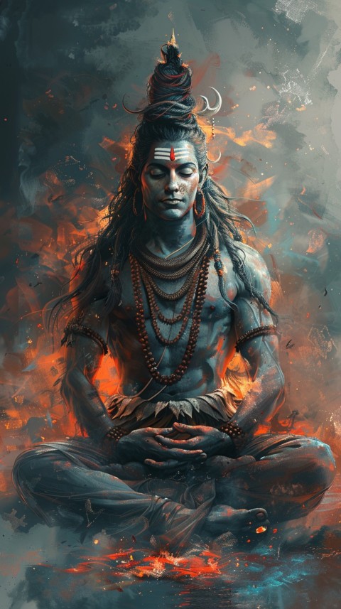 Mahadev Shiva Lord Hara Hindu Aesthetic Artwork Design (165)