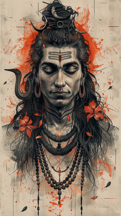 Mahadev Shiva Lord Hara Hindu Aesthetic Artwork Design (181)