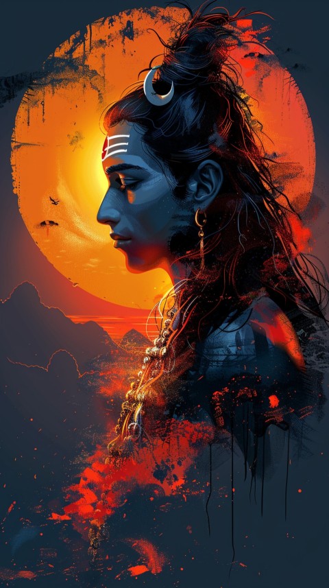 Mahadev Shiva Lord Hara Hindu Aesthetic Artwork Design (205)