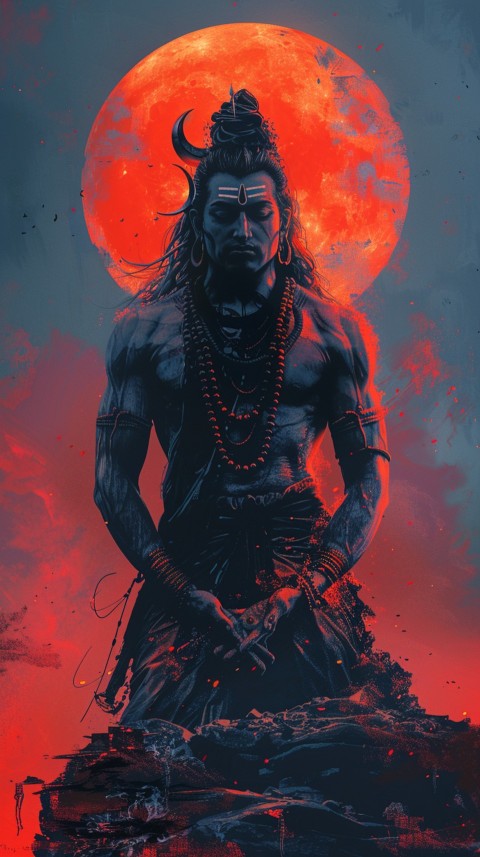 Mahadev Shiva Lord Hara Hindu Aesthetic Artwork Design (229)